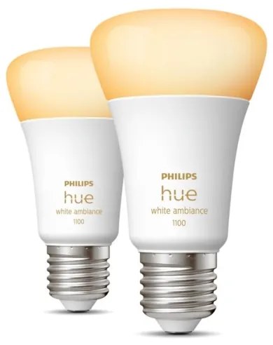 KÉSZLET 2xLED Dimmelhető izzó Philips Hue WHITE AMBIANCE E27/8W/230V 2200-6500K