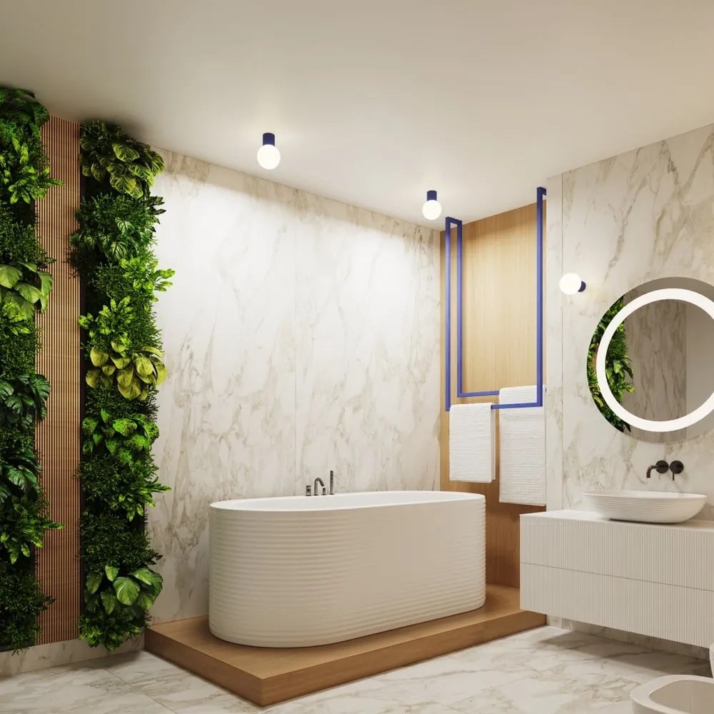 Sötétkék fali lámpa Orbital – Sollux