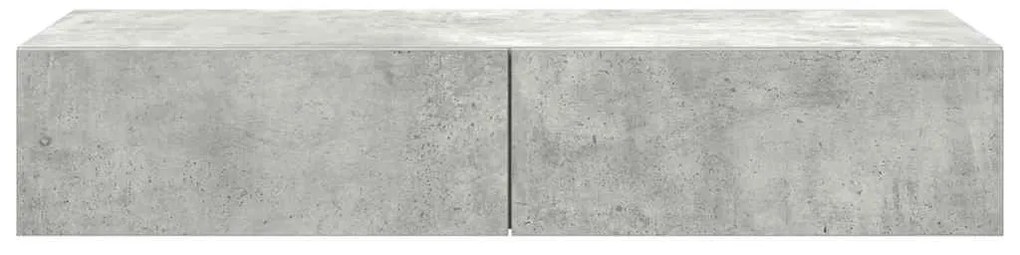 Falipolc fiókokkal betonszürke 100x36x19 cm műszaki fa