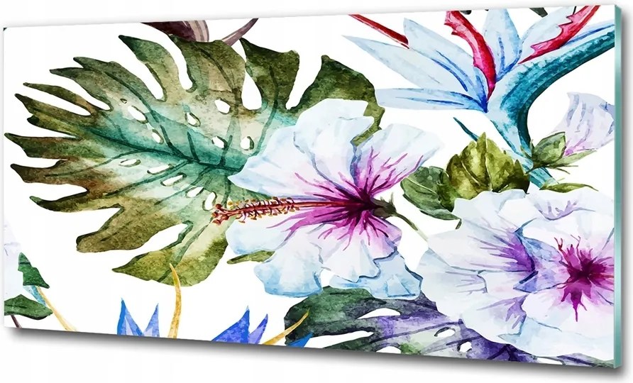 Fotó üvegkép Trópusi levelek 125x50