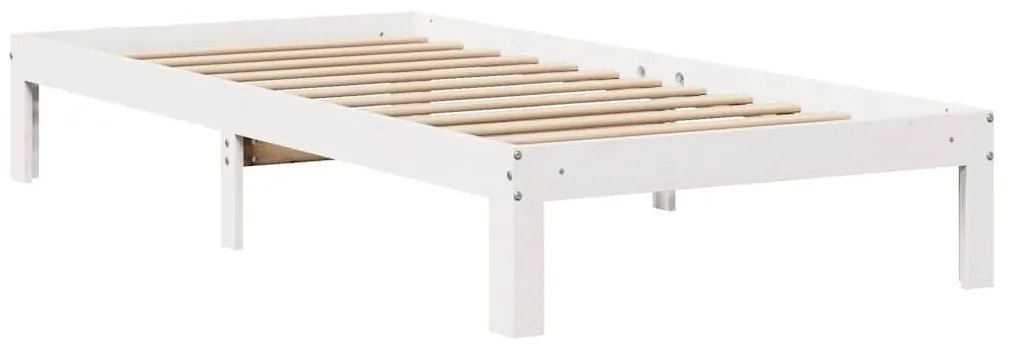 vidaXL fehér tömör fenyőfa ágykeret fiókokkal 90 x 190 cm