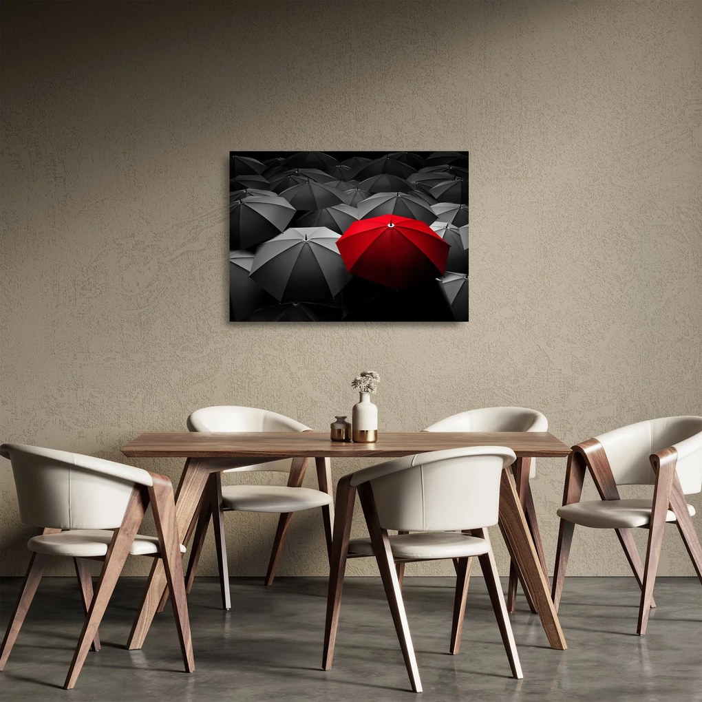 A nyitott napernyők képe (üvegen) (70x50 cm)