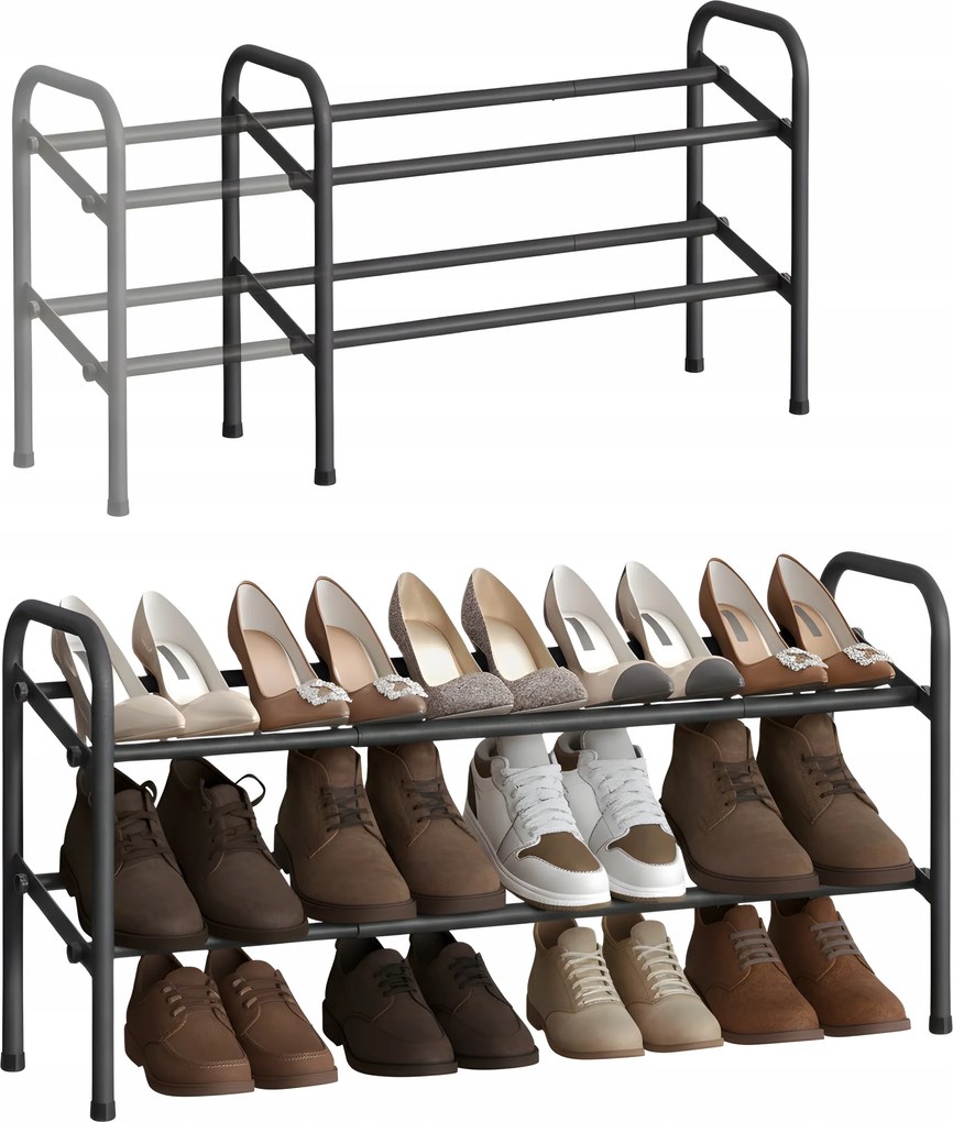 4CONVY Cipősszekrény Fém polc Fém állvány Kihúzható könyvespolc