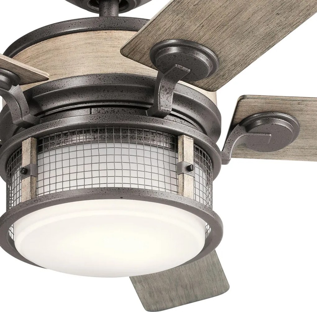 KICHLER KLFAHRENDALE60AVI AHRENDALE Ventilátoros lámpa Antik Szürke, Opál LED IP44