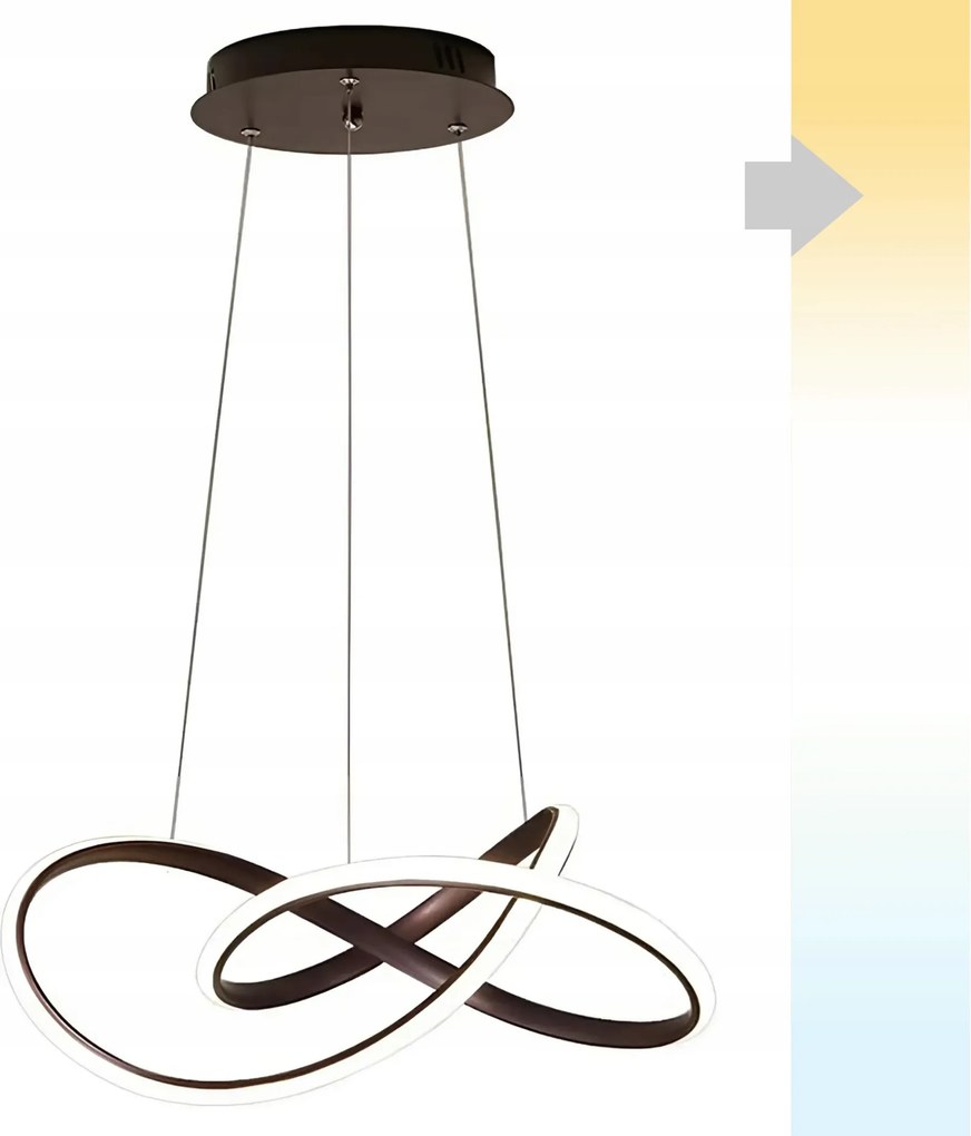 Led Lámpa Nappaliba Függesztett Modern Fekete Csillár Meleg Sárga Fény