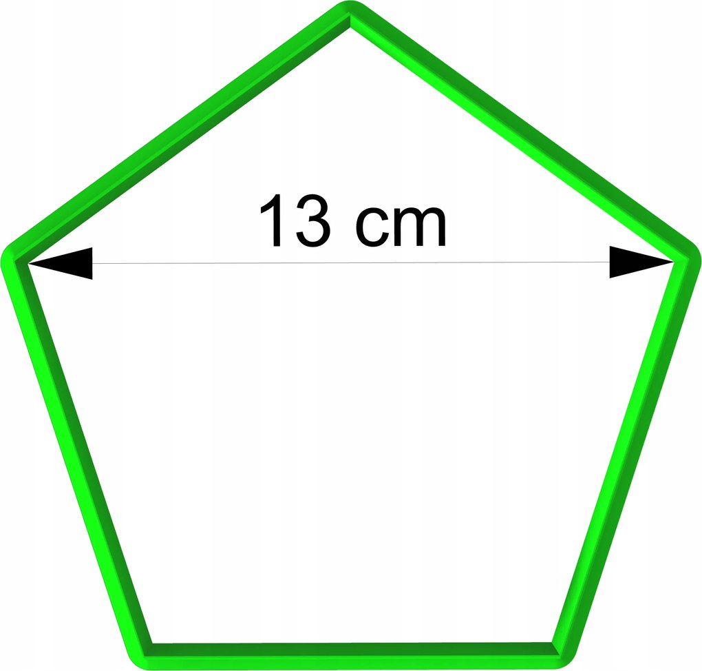 Forma Lyukasztó Mézeskalács kiszúró geometrikus figurák Ötszög 13cm