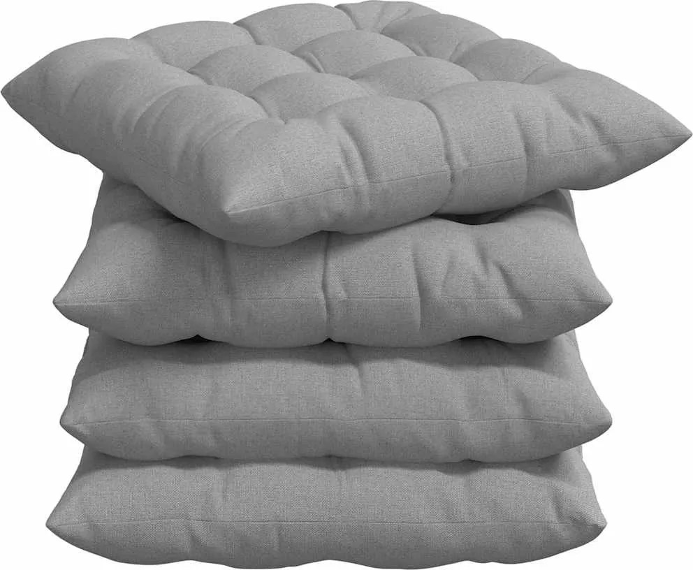 vidaXL Ülőpárnák 4 pcs Felhőszürke 40 x 40 x 6 cm szövet