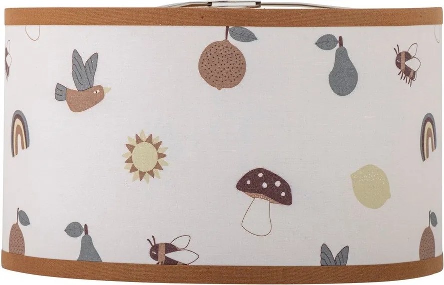 Fehér-barna gyerek lámpabúra textil búrával ø 34 cm Agnes – Bloomingville Mini
