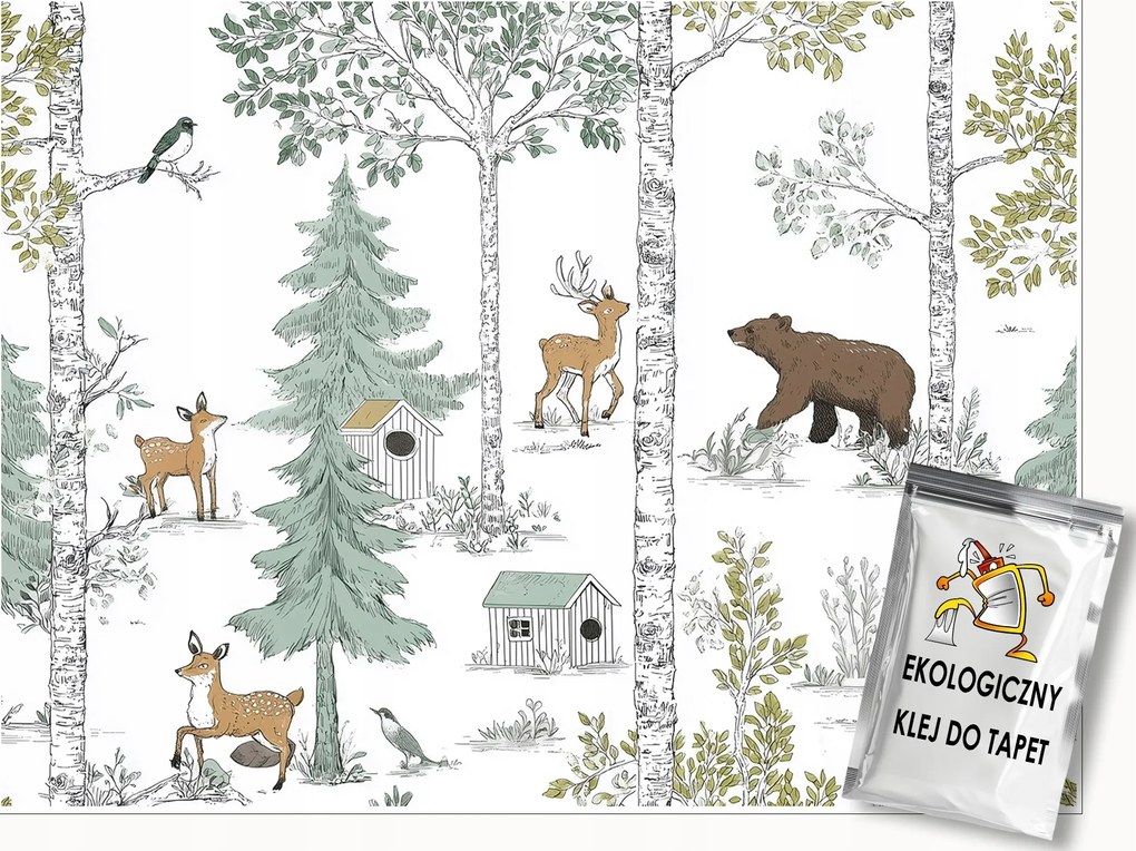 Fotótapéta Gyerekeknek Erdő Állatok Gyerek Tapéta Flizelina 300x210