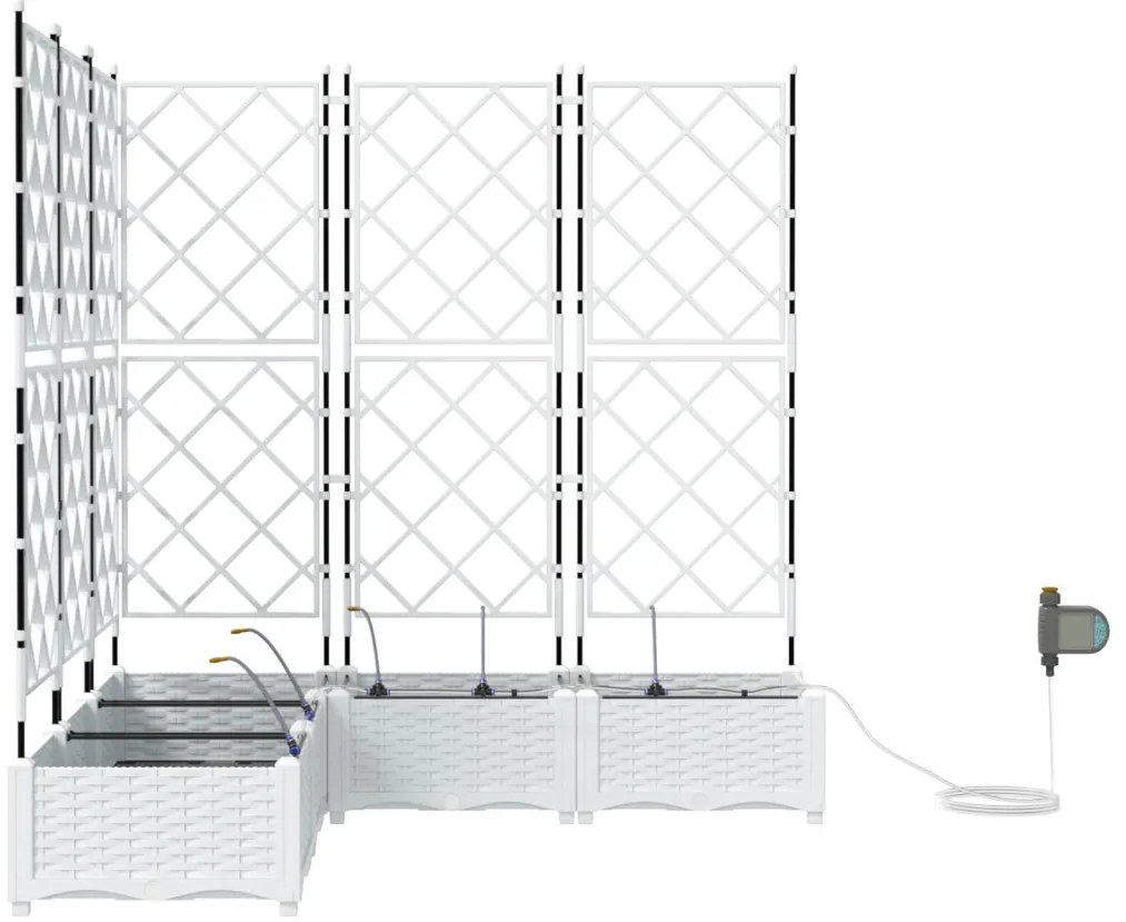 Kerti ültetők Fehér 120 x 120 x 126 cm Acél