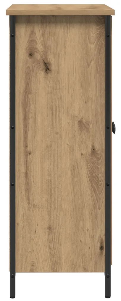 Kézműves tölgy büfé 70x30x80 cm Forgácslap és Acél