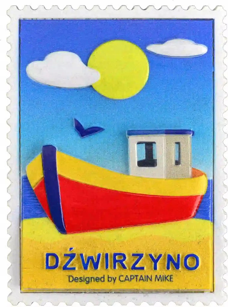 Postaláda alakú mágnes tengeri motívummal