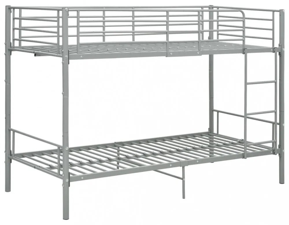 szürke fém emeletes ágy 90 x 200 cm