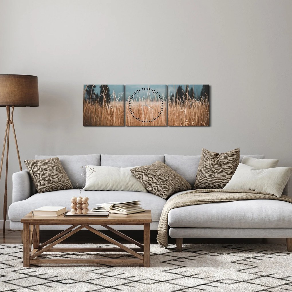 Kép - réti növényzet részlete (órával) (90x30 cm)