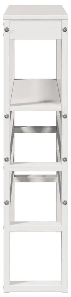 fehér tömör fenyőfa fejtámla polcokkal 75 cm