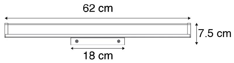 Modern fürdőszobai fali lámpa fekete 62 cm IP44 - Cascada