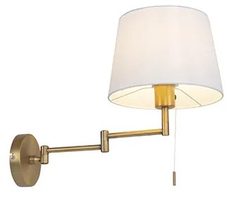 Bronz fali lámpa fehér búrával és állítható karral - Ladas Deluxe