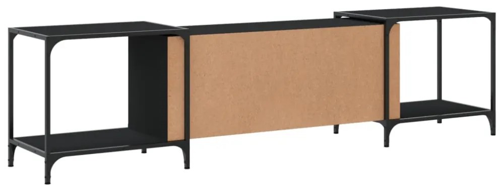 fekete szerelt fa TV-szekrény 203 x 37 x 50 cm