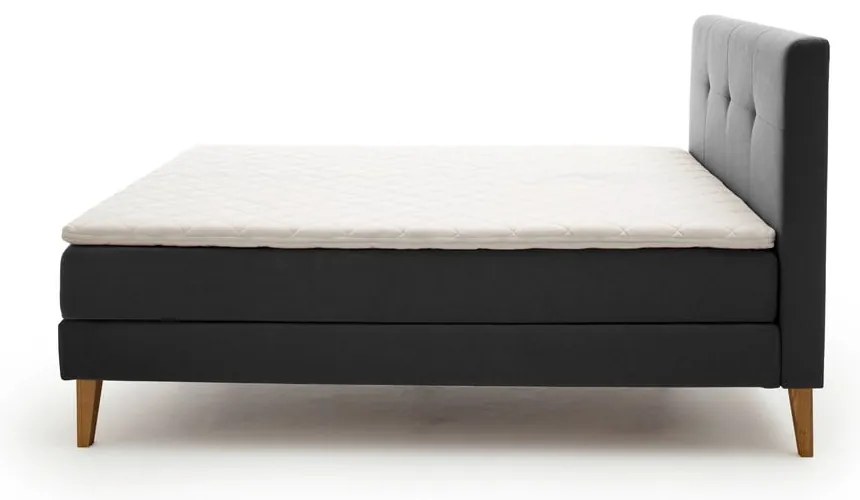 Antracitszürke boxspring ágy 180x200 cm Stockholm – Meise Möbel