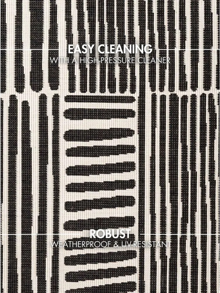 Fekete-krémszínű kerek kültéri-beltéri szőnyeg ø 160 cm Haringey Bounds – Ted Baker