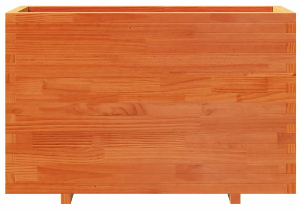 viaszbarna tömör fenyőfa kerti virágláda 110x40x72,5 cm