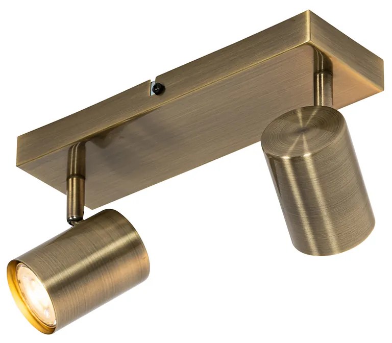 Modern mennyezeti lámpa bronz 2-lámpás állítható téglalap alakú - Jeana