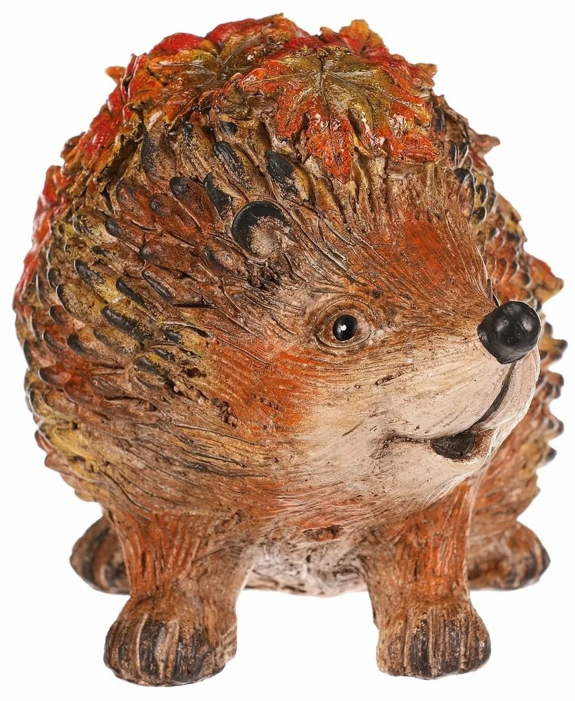 Őszi dekoráció Sündisznó levelekkel, 22 x 13 x 15cm, polirezín