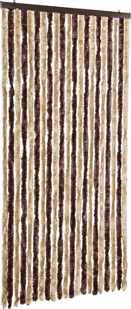 vidaXL bézs és világosbarna zsenília rovarfüggöny 90 x 200 cm