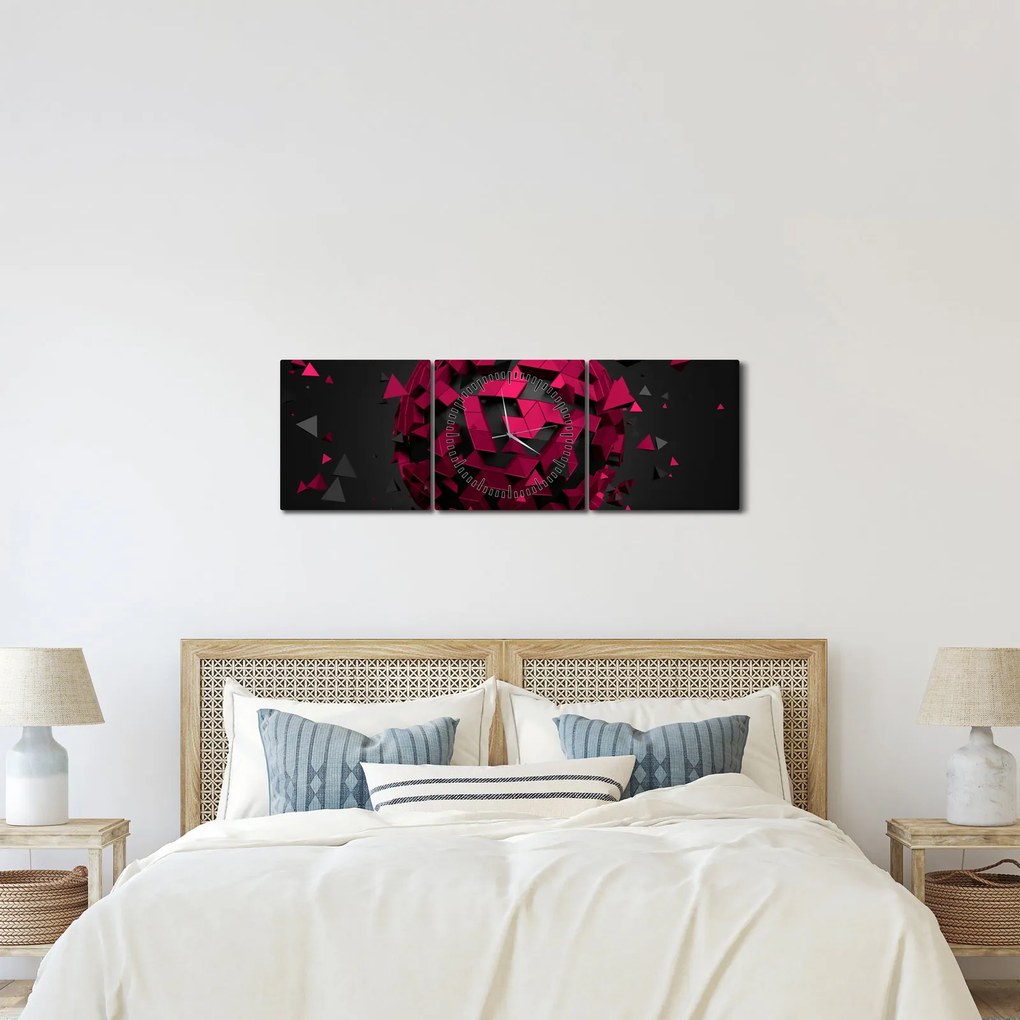 A 3D absztrakció képe (órával) (90x30 cm)