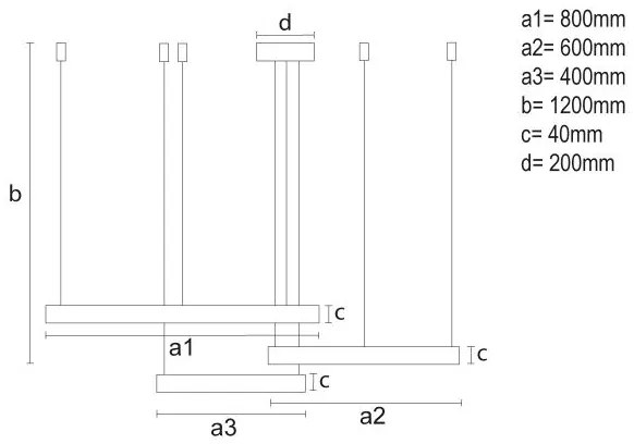 LED Dimmelhető csillár zsinóron LED/125W/230V 3000-6500K + távirányítás