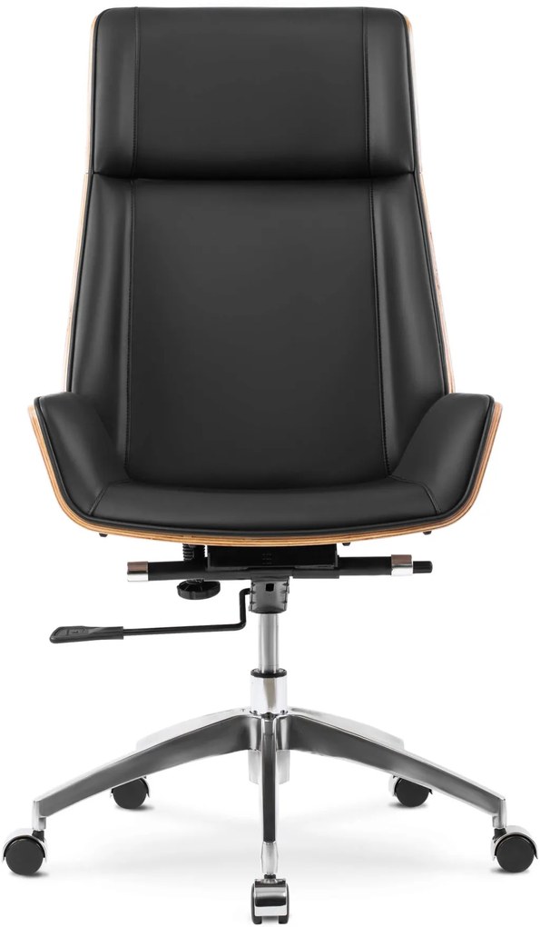 Fekete Eco-bőr Irodai Forgószék WOODY