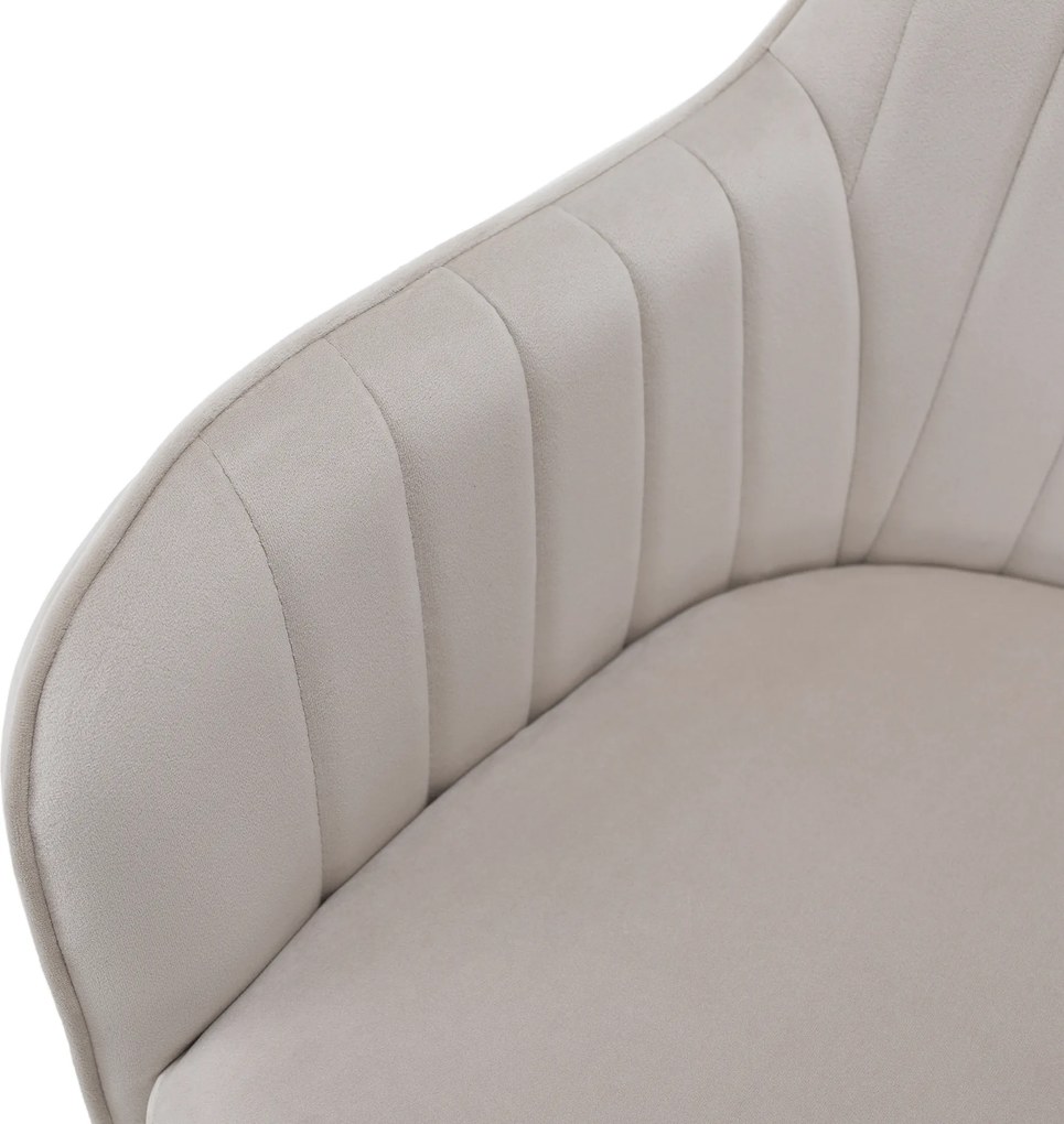 Design fotel, bézses szürke Velvet szövet, AURIL