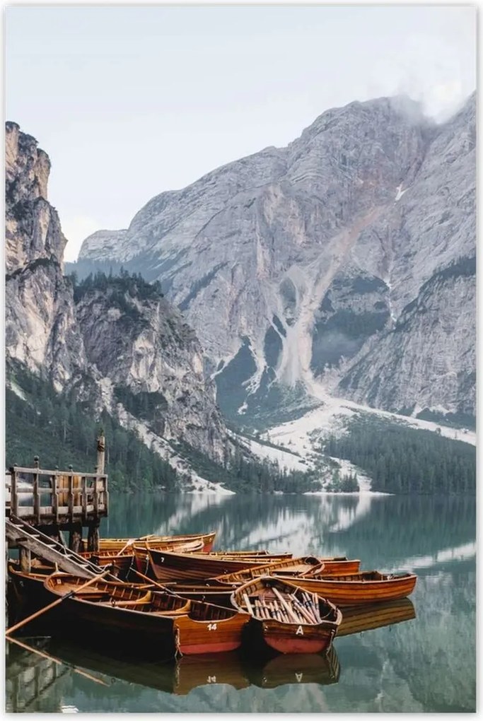 Poszterek 80x120 Hegyi kikötő csónakokkal