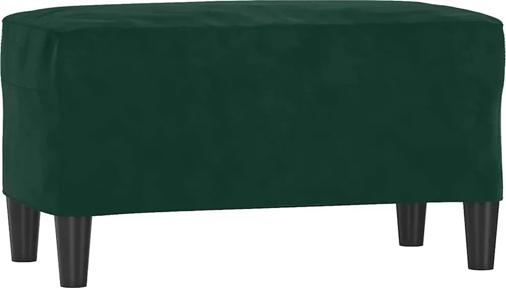 vidaXL sötétzöld bársony pad 70x35x41 cm