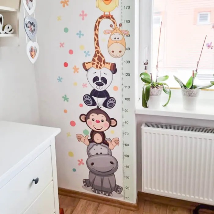 INSPIO Magasságmérő - Boldog állatkák 180cm