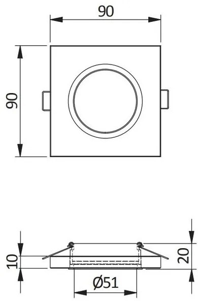 Lámpa Mennyezeti lámpatest PALACE, IP20, négyzet, fekete, üveg