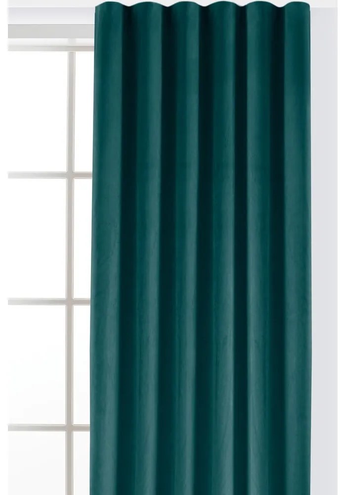 Petróleumkék bársony dimout (részleges sötétítő) függöny 265x250 cm Velto – Filumi