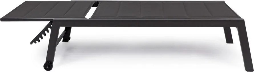 Antracitszürke fém kerti napozóágy Hilde – Bizzotto