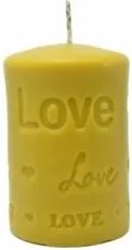 Dekoratív méhviasz gyertya illatmentes szerelmi Love felirattal