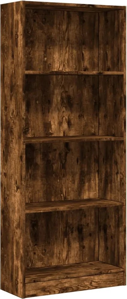 vidaXL füstös tölgy színű szerelt fa könyvszekrény 60 x 24 x 143 cm