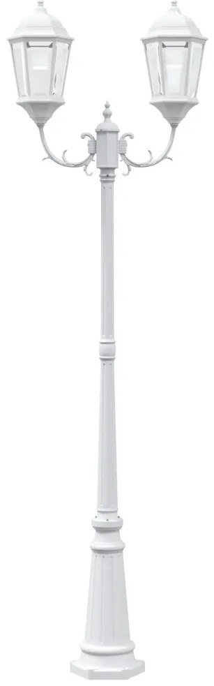 Kertvilágító 2-Lámpás E27 Fehér 235 cm Alumínium
