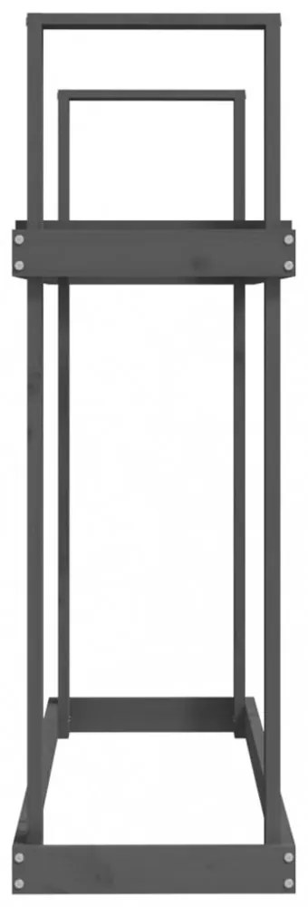 szürke tömör fenyőfa tűzifatartó állvány 110x35x108,5 cm