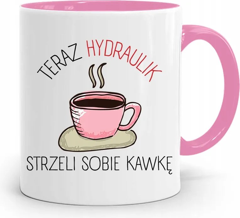 Rózsaszín Bögre Ajándék Vízvezeték Szerelőnek, fényképes nyomattal