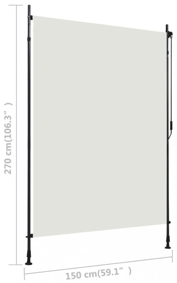 krémszínű kültéri roló 150 x 270 cm