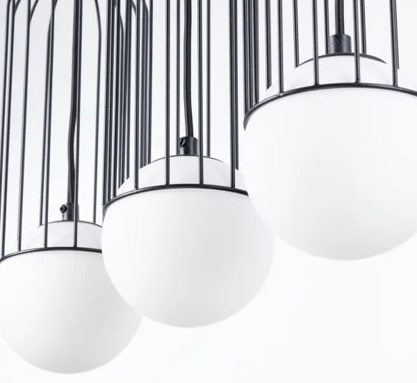 Sollux SL.1334 - Csillár zsinóron BRINA 3xG9/8W/230V fekete