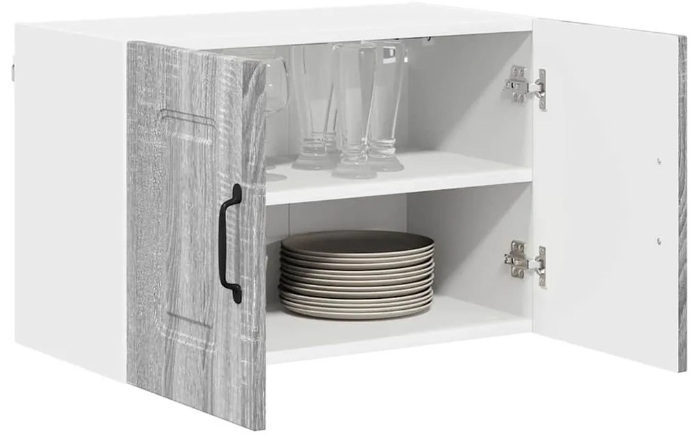 Fali konyhaszekrény 2 pcs Szürke Sonoma 60 x 31 x 40 cm Faanyag