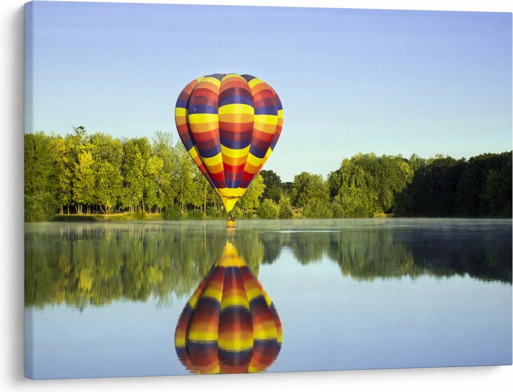Hőlégballon a tónál képe (70x50 cm)