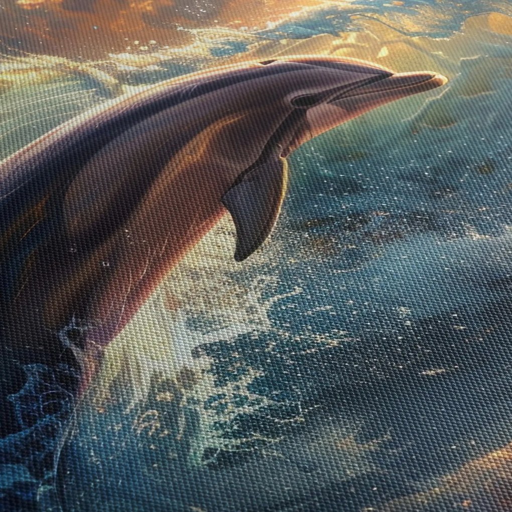 Kép - Delfin, illusztrációk (órával) (90x30 cm)