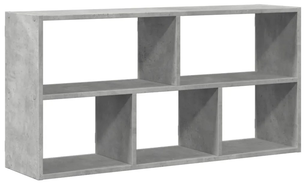 betonszürke szerelt fa fali polc 100 x 25 x 50 cm