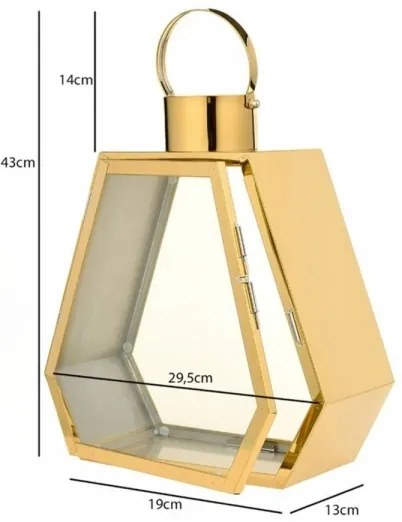 Arany dekoratív lámpás, 43 cm